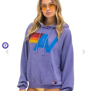 Aviator Nation LOGO PULLOVER RELAXED HOODIE - LAVENDER SIZE M